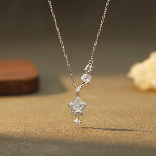 Collana a stella in argento sterling da donna con zirconi, 1