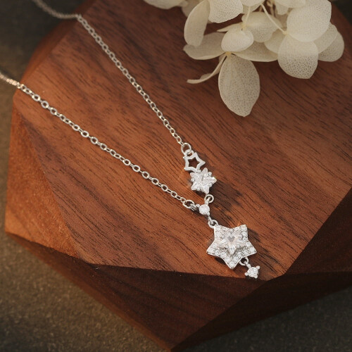Collana a stella in argento sterling da donna con zirconi, 2