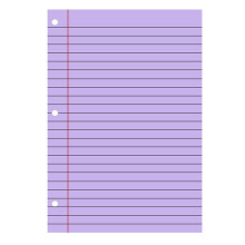 Colored Loose Leaf Paper College Ruled 6 Colors 1 Pack