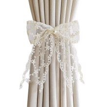 Lace Bow Curtain Tie Adjustable No-Punch Holder C4