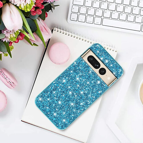 Θήκη Glitter για το Google Pixel7Pro σε μπλε χρώμα, ανθεκτική σε κραδασμούς 1