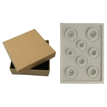 1x Flocked Beading Bead Board Bracelet Design Tray & 16 Pieces of Cardboard Jewelry Box, 9 x 9 x 3cm