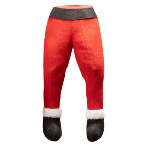 Bendable Santa Boots Decoration 28 cm Plush Legs with Black 1