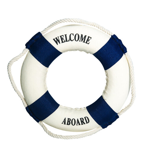 Bouée décorative en tissu de bienvenue bleue (1 pièce) 2
