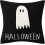 Set di 4 federe per cuscini "Boo" da 45x45 cm, stile rustico per Halloween. 2
