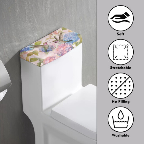 Toilettendeckel mit Kolibri-Blumenmotiv, 2 Stück 2