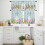 Easter Kitchen Curtains and Valances Set Light Green Wood 3