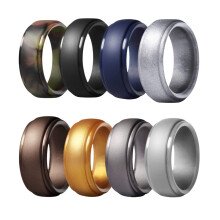 Silicone Wedding Rings for Men 8mm Size 10 Pack of 8