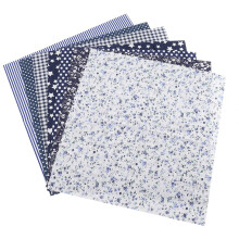 Cotton Fabric DIY Set Dark Blue 7 Pieces 25x25cm
