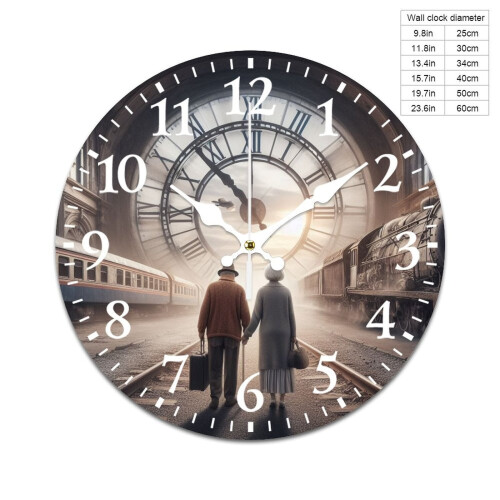 Horloge murale silencieuse à piles, design vintage 1