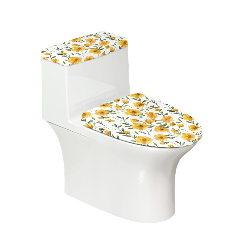 Flowers Toilet Lid Covers Universal Fit Elastic Edges 9180333569496