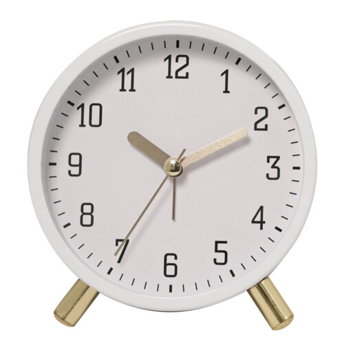 Réveil à quartz blanc rond de bureau 1