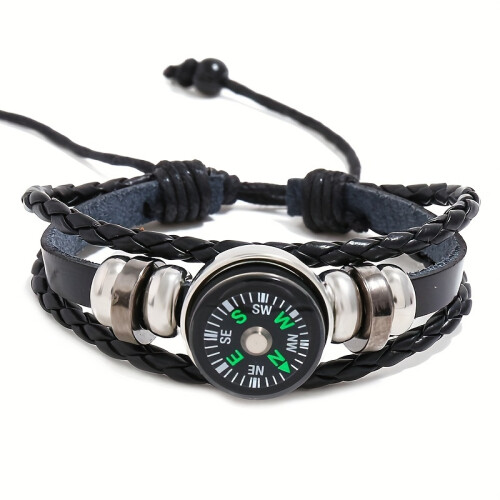 Kompasshänge Armband Konstläder1 st 2