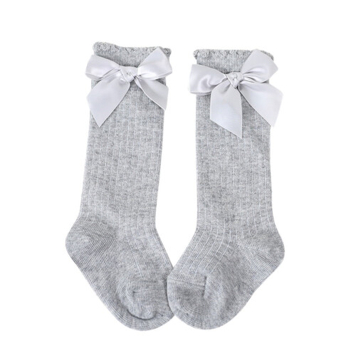Toddler Socks Soft Cotton Lace Gray One Size