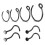 C-Shaped Nose Hoop Ring Set 8 Pieces 20g 1