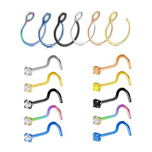 Fake C-Shaped Nose Hoop Ring Set 16 Pcs 20g