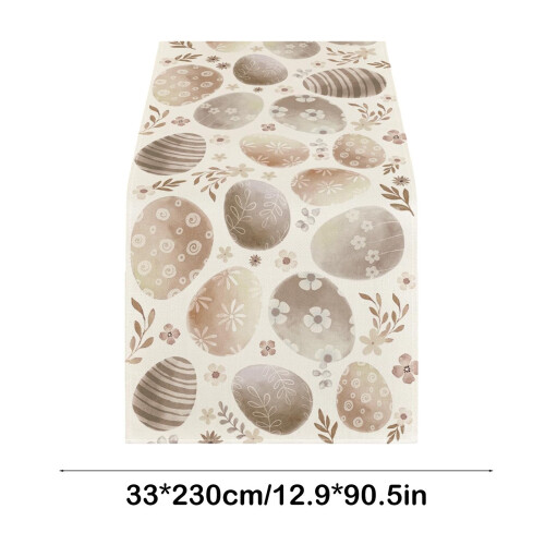 Chemin de table Œufs de Pâques aquarelle marron 4 tailles 2