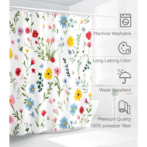Μοντέρνα Αδιάβροχη Κουρτίνα Ντους Boho 72x72 ίντσες 2