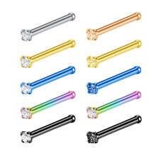 Colored Nose Studs Cubic Zirconia 10 Pcs