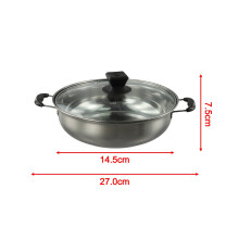 Stainless Steel Stock Pot with Glass Lid and Double Handles