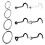 Nose Hoop Rings CZ Black 10PCS 1