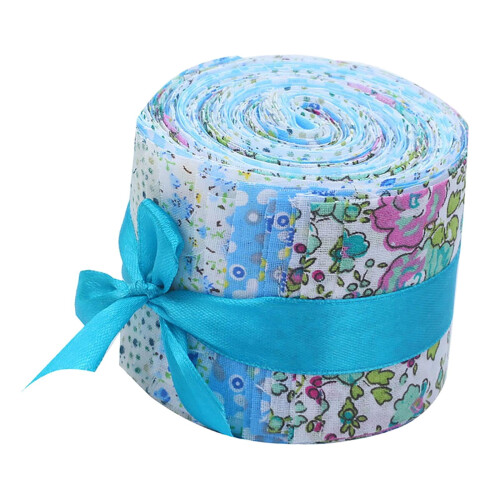 Jelly Fabric Roll Floral Craft Set Blue 20 pcs