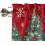 Red Christmas Tree Kitchen Curtains Set 3-Piece 24 Inch Rod 5