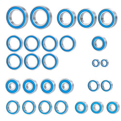 Kit de roulements étanches bleus pour moyeu de roue Maxx (28 pièces) 1