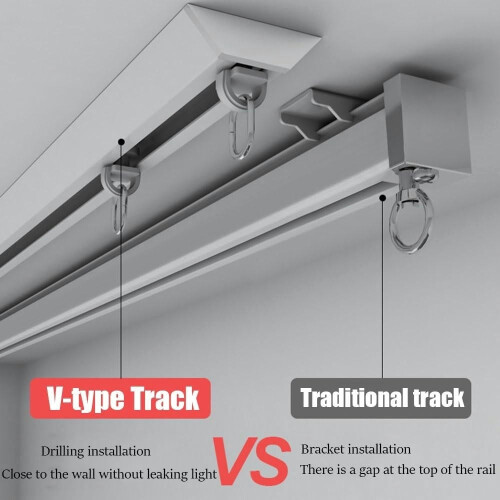 Rail de plafond en aluminium pour rideaux, blanc, 150 cm 2