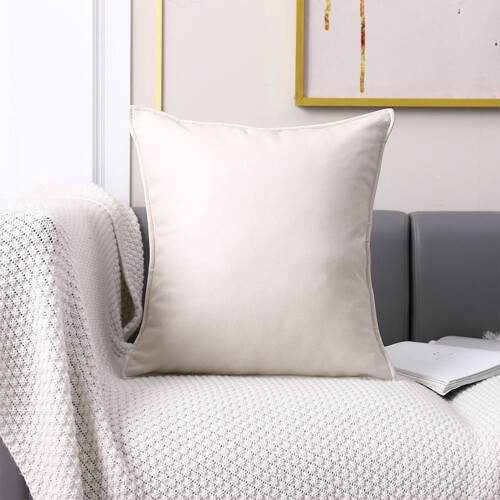 Coussin décoratif uni en similicuir 43 x 43 cm 1