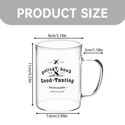 Mug à café en verre avec anse, 500 ml (17 oz). 2