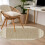 Tapis rond vintage marron clair 90 cm, motif Grèce 4