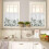 Ensemble de rideaux de cuisine Green Forest style rustique 3 pièces 4