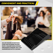 Salon Shears Stand Rack Case Hair Scissor Holder Rack 6 Holder Hair Scissor Organizer Storage Tray for Hairdresser with 2 Sucker