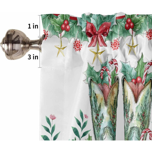 Ensemble de rideaux de cuisine de Noël style ferme 3 pièces 24 2