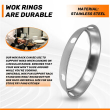 Universal Wok Pan Support Rack Stand Wok Ring/ Round Bottom Wok Rack Universal Size for Gas Stove Fry Pans Kitchen
