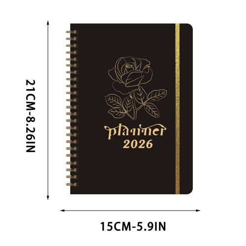 Spiral Notebook A5 Hardcover Lined 120 Pages Black 2