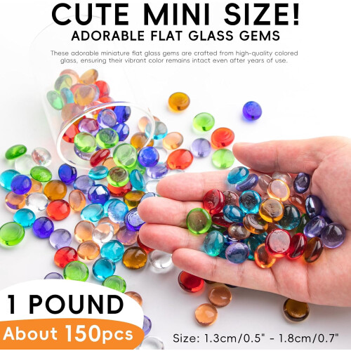 Billes de verre multicolores, mini billes plates, 500 g 1