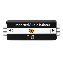 RCA Audio Isolator Ground Loop Noise Eliminator LIFT/GND Audio Hum Noise Suppressor Stereo Transformer