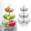 Plateau à fruits hexagonal à 3 niveaux en fer forgé noir 2