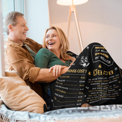 Coperta per il 60 compleanno, 60x50 pollici, per uomo e donna 2