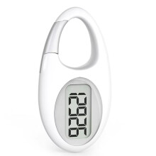 Digital Pedometer 3D Walking Step Counter for Outdoor Sports Running Kids Men Women Walking Tracker White & Silver