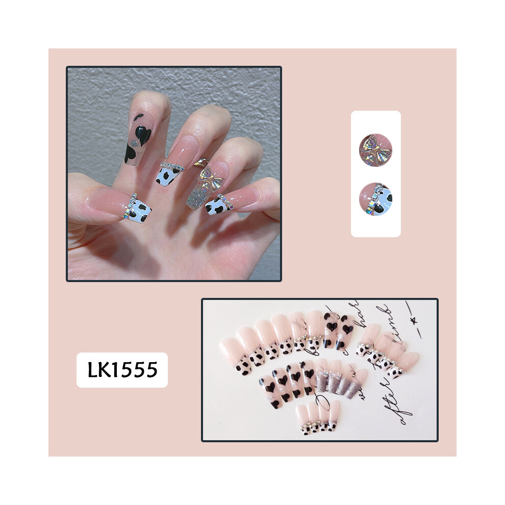 Dcph-Clothing (Jelly Glue Model) 24Pcs Cow Print Resin Nail Patches