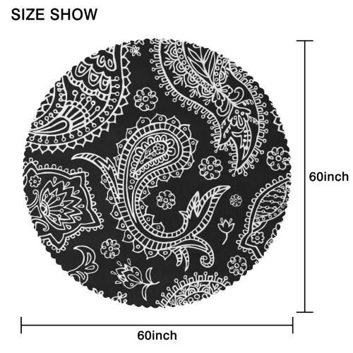 Στρογγυλό τραπεζομάντιλο Vintage Paisley Floral Pattern 60 ίντσες 1