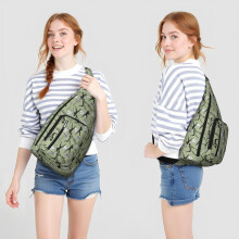 Sportlicher Sling-Rucksack, wasserabweisende Brusttasche 1
