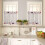 Red and Blue Star 4th of July Kitchen Curtains Set Rustic 4
