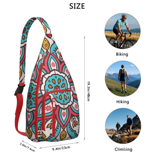 Σακίδιο πλάτης Crossbody με έθνικ σχέδια, ελαφρύ, 1Pack 2