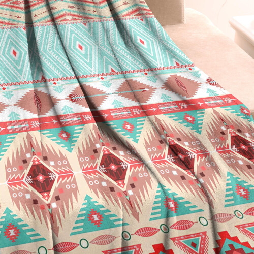 Plaid bohème doublé sherpa 50 x 60 pouces 2