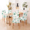 Ensemble de 4 housses de chaises de salle à manger élastiques, motif côtier vert 5