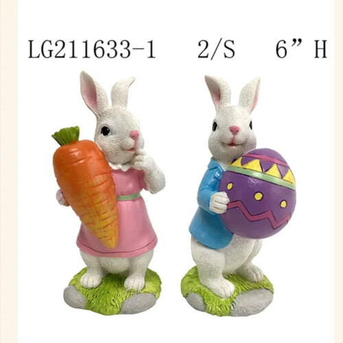 Osterhasenfiguren, Frühlingsdeko, 2 Stück 1